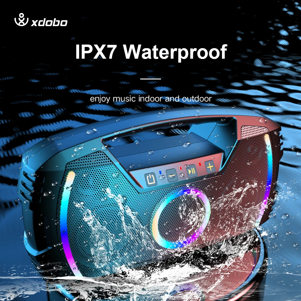 XDOBO Blade 1974 80W Bluetooth Speakers Portable Deep Bass with Colorful RGB Light Wireless Waterproof Soundbar Subwoofer