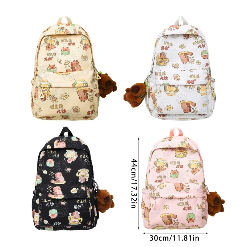 Zaino versatile in nylon per borsa da scuola per studenti Zaino capacità con tracolla regolabile Borsa per libri per