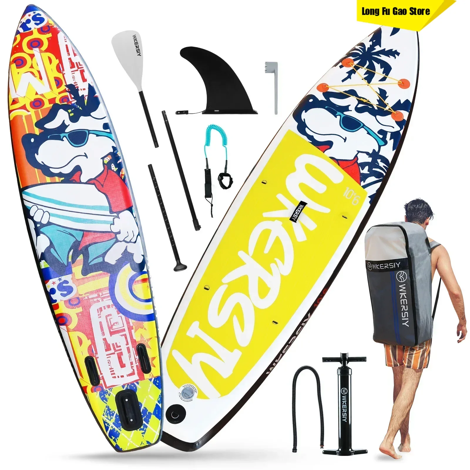 2026 Aufblasbares SUP-Board mit vertikalem Druck, inklusive komplettem Zubehörset für aufblasbare Surfbretter