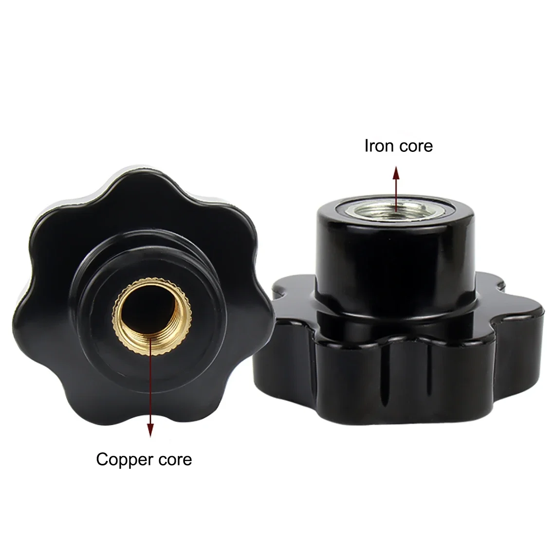 1-5Pcs M4 M5 M6 M8 M10 M12 M14 M16 Bakelite Hand Adjusting Nut Copper/iron Core Thread Furniture Handle For CNC 3D Printer Part