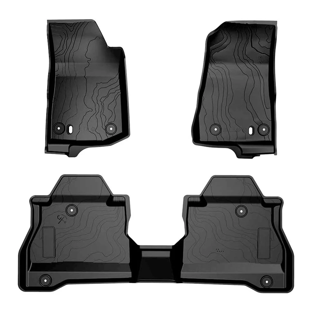 4pcs Floor Mats For Jeep Wrangler Gladiator JT 2020-2024 4Door Mat Trunk Mat All Weather Anti-Slip Set Floor Liner Mat