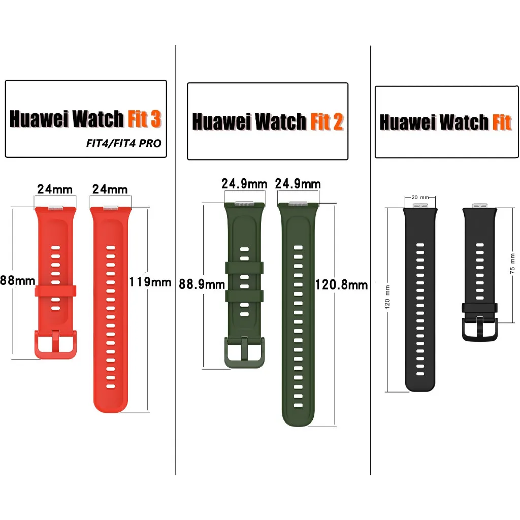 Pulseira de silicone para huawei watch fit 4 3 2/fit novo/se/edição especial pulseira de moda esportiva cinta