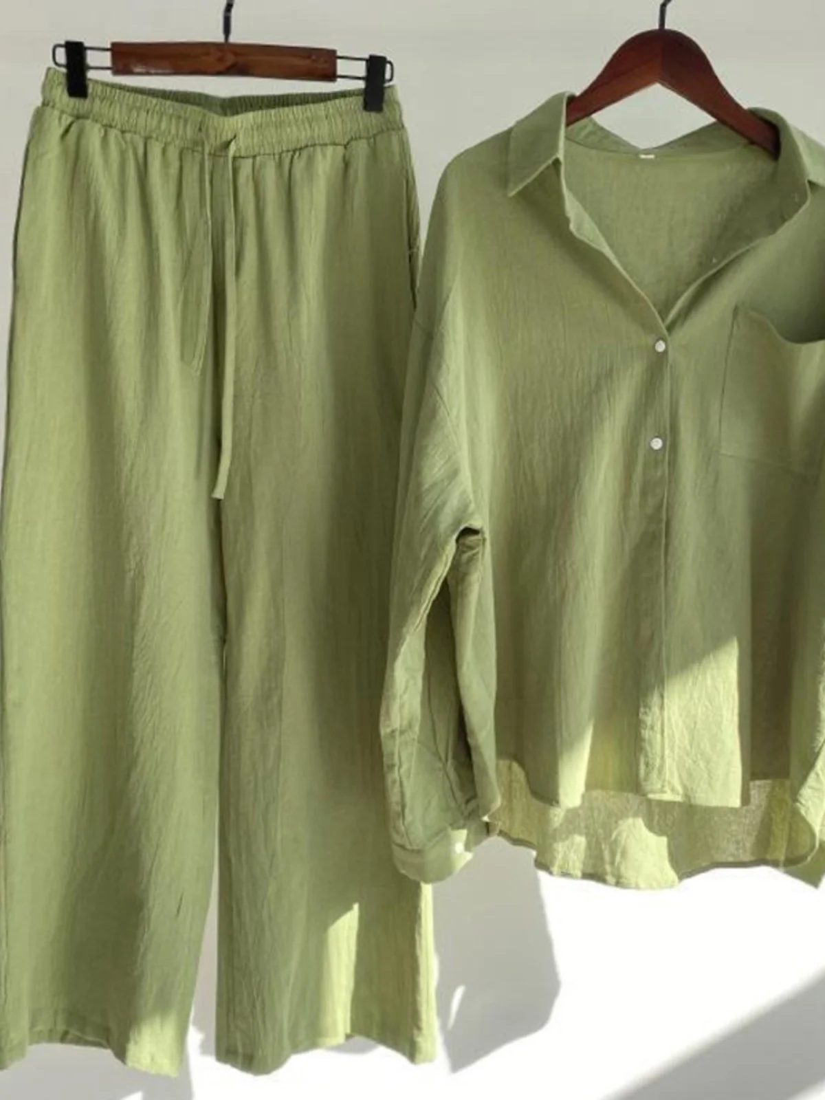 

Осенний винтажный хлопковый льняной комплект Ne Long Sve с защитой от солнца, тонкая верхняя одежда, модный льняной комплект широких брюк для женщин