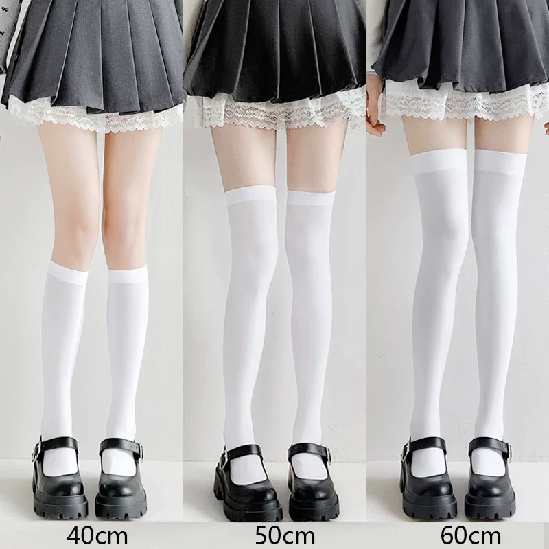 Anime women Girl Ayanami cosplay JK white silk stocking Uniform Over Knee Socks Coser Thigh High long socks stocking costumes