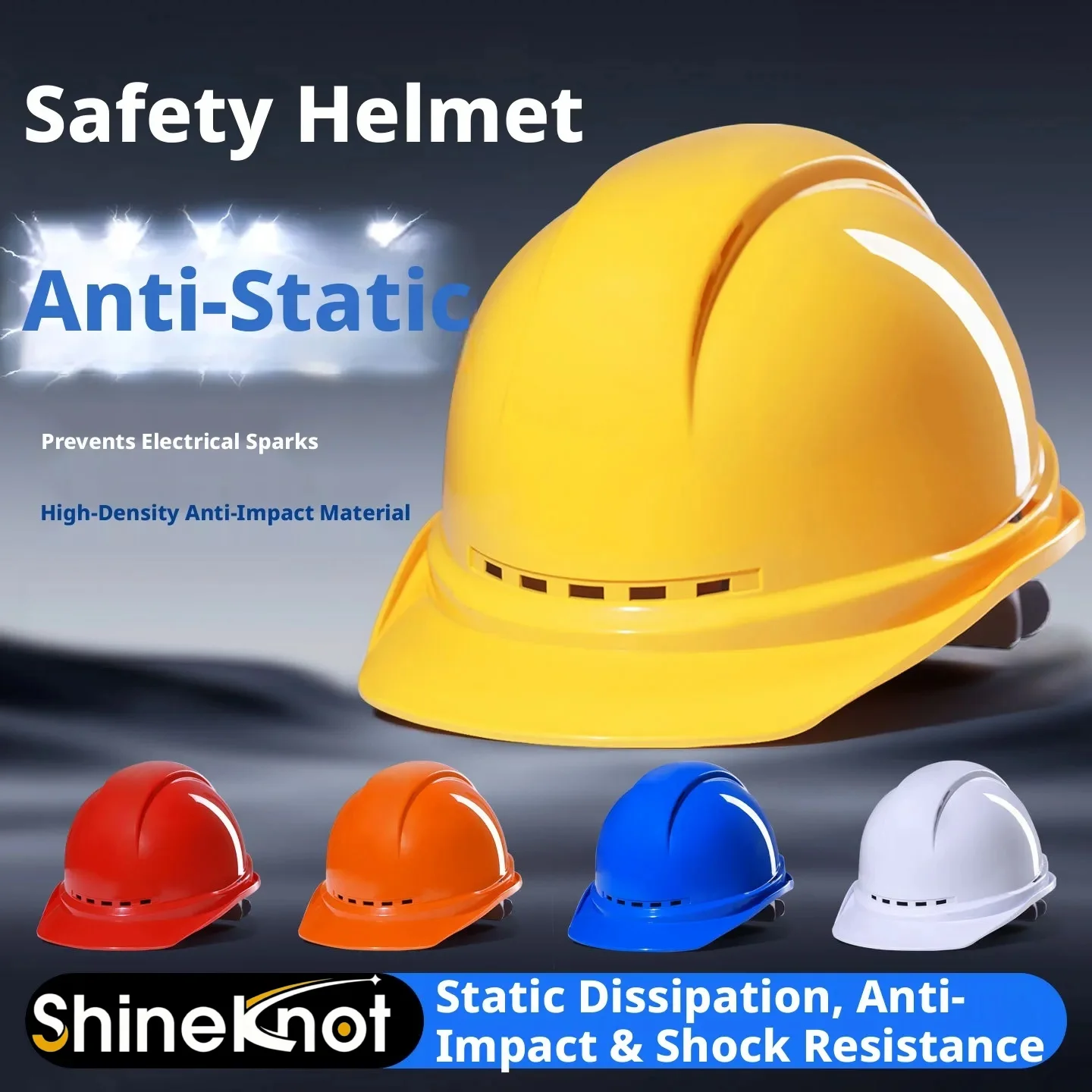 shineknot-安全ヘルメット、建設現場用、帯電防止、厚手、耐衝撃、作業用保護具、通気性