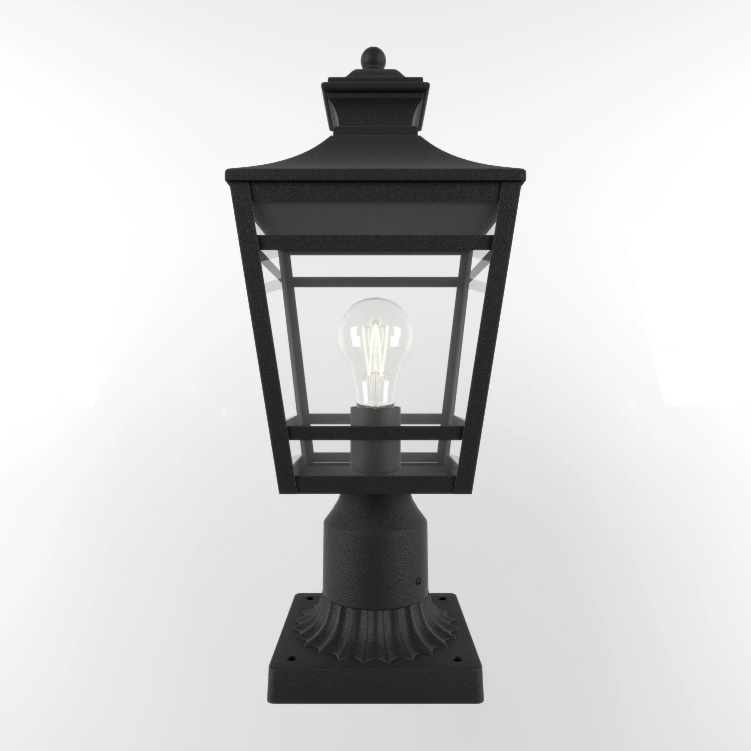 Grandes luzes de poste ao ar livre, luminária de alumínio à prova d'água de 18 polegadas com abajur de vidro transparente, ideal para jardim, pátio e caminho