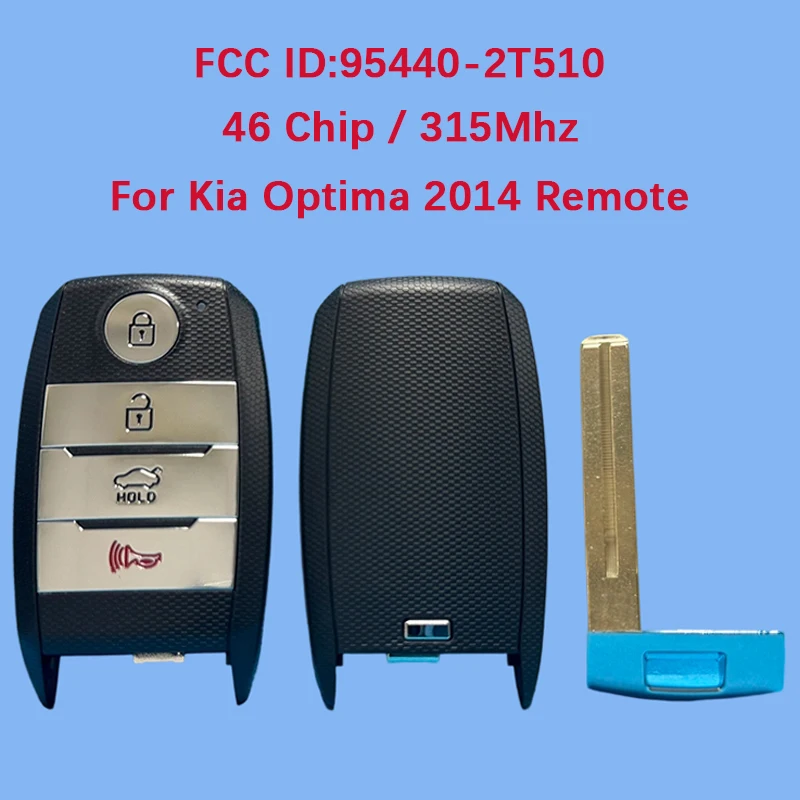 

CN051178 Послепродажный 4-кнопочный смарт-брелок 315 МГц 46 чипов FCC 95440-2T510 для KIA Otima 2014