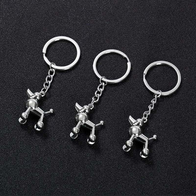 2022 New 3D Poodle Keychain Cute Key Ring For Women Men Lucky Pet Dog Animal Key Chain Key Holder Bag Keyring Jewelry Gift