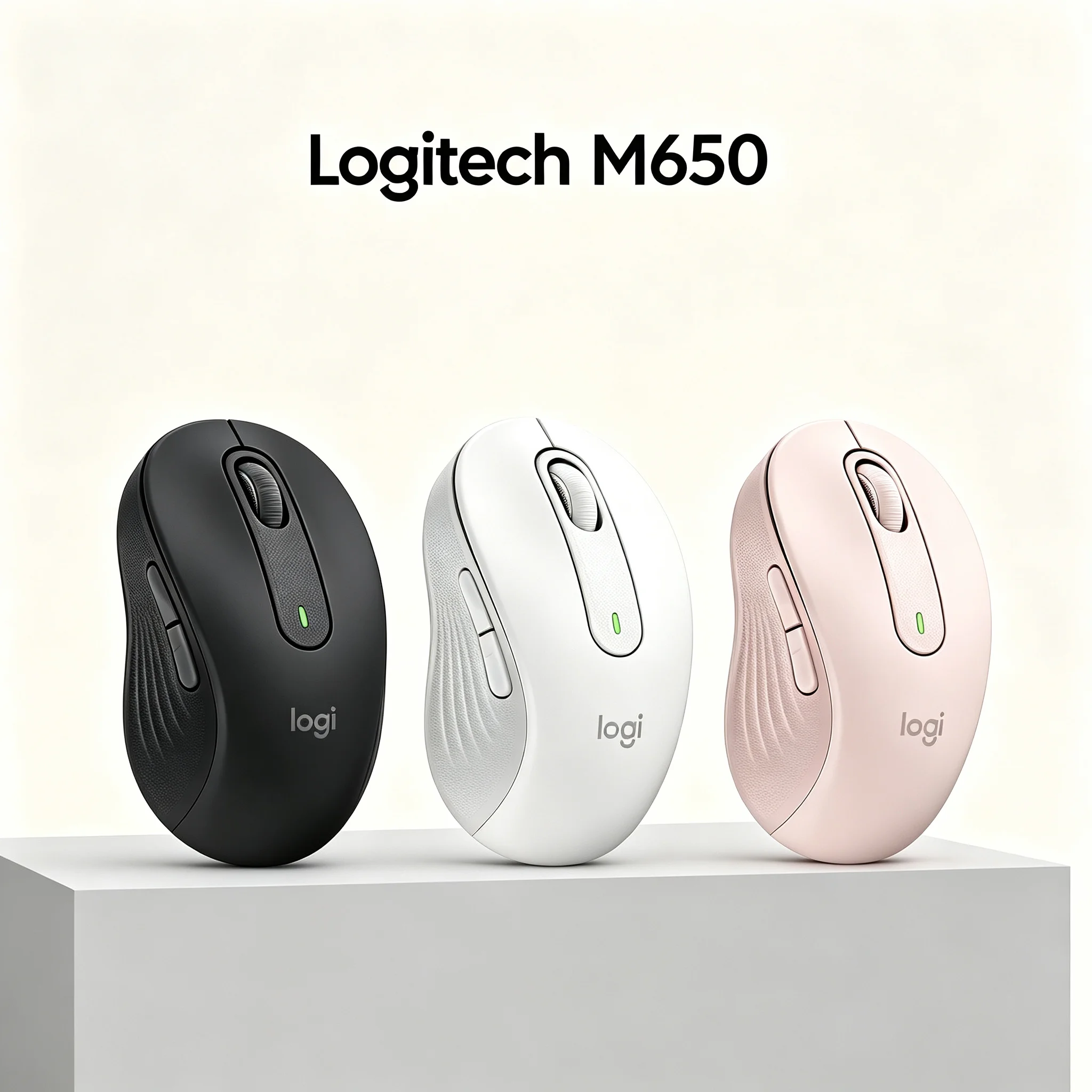 Logitech M650 Signature Bluetooth Wireless Mice Contoured Comfort Grip Multi Device Pairing Low Noise Click Recycled Plastic Bui