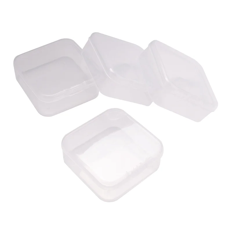 Small Clear Plastic Beads Storage Containers Box with Hinged Lid for Accessories,Crafts,Learning Supplies,Screws,Drills