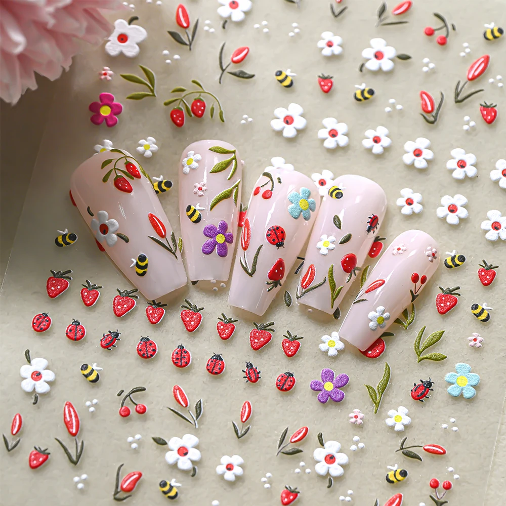 1 Stück 5D Geprägte Kawaii Mar – Nail Art Strawberry Bewertung und Preis