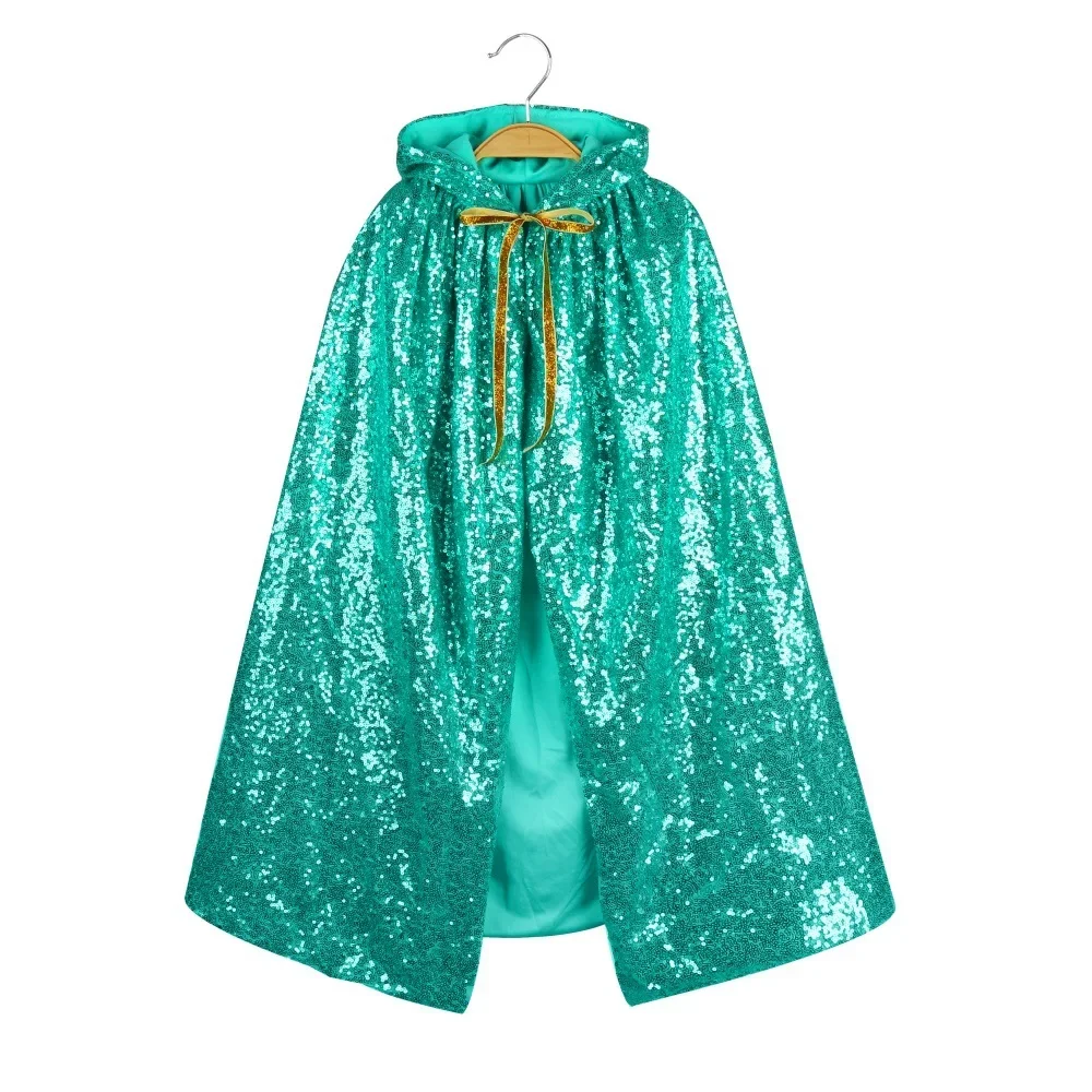 Hochwertiger Kinder-Umhang mit glitzernden Pailletten, stilvoller Schal-Mantel, trendiges grenzübergreifendes Outfit für Mädchen, geeignet für Feiertage und Themenveranstaltungen. – Detail 17