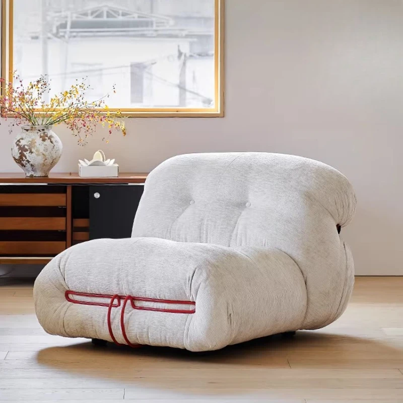

Sofa small apartment retro wabi wind lamb wool three-person sofa