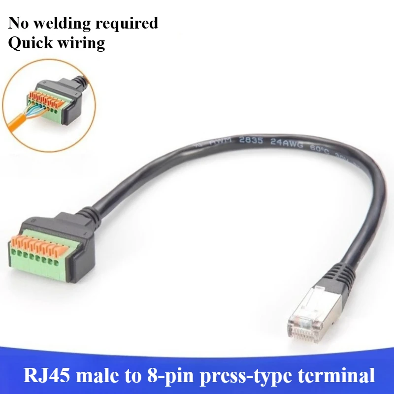 

Кабель коммутационной платы с пружинным терминалом RJ45 Ethernet «папа» на 8-контактный беспаечный пресс-адаптер-удлинитель для CAT5