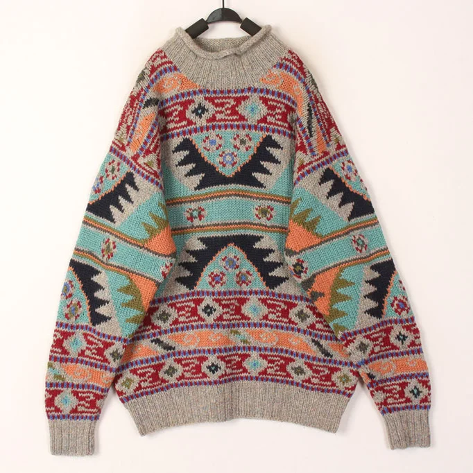 

Thickened Woolen Christmas Style Sweater Unisex Icelandic Nordic Island Patterned Vintage One-of-a-kind Japanese Style