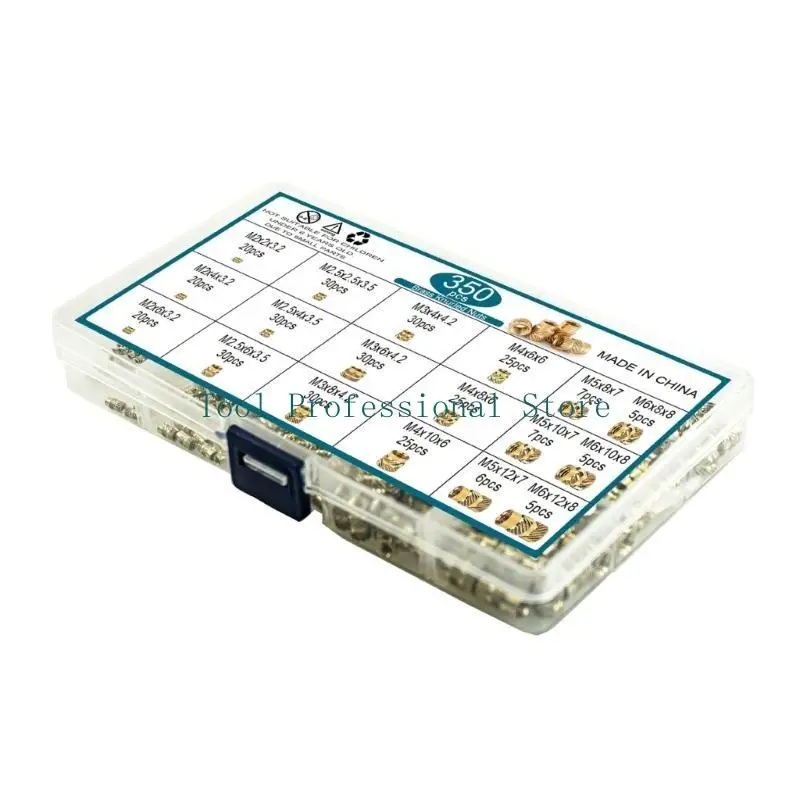 57QF整理された350pcsを備えた編集された挿入信頼性のある挿入物の挿入物のアソートメンバーエッセンシャルコレクションブラス