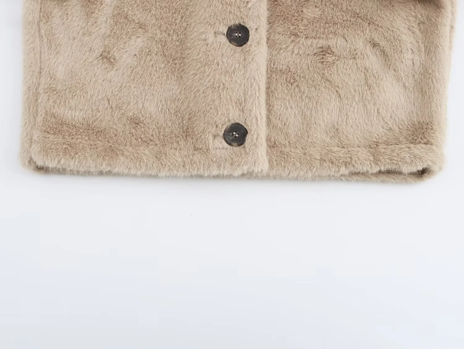 2025 خريف جديد أزياء المرأة عارضة جولة الرقبة طويلة الأكمام تأثير الفراء الاصطناعي سترة قصيرة معطف الفرو #5