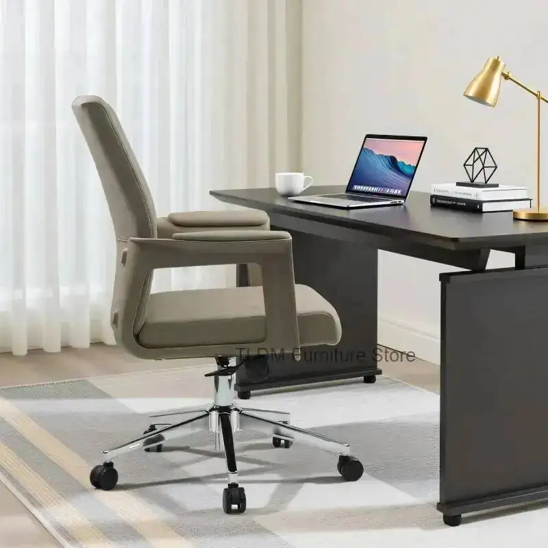 Oficina Leather Desk Computer Luxury Ergonomic Sillas Office Chair Chair Mobile Study Home De Dinning Office Office Furniture