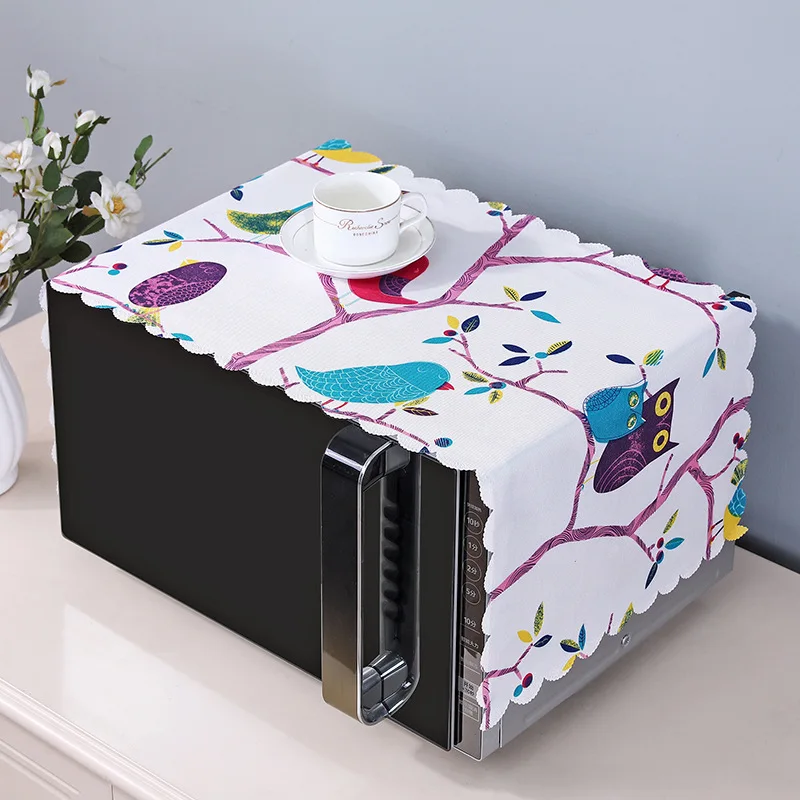 Microwave Oven Covers 35x95cm Simple Fashion Linen Protective Dust-proof Household Kitchen Decoration Side Storage Bag Durable