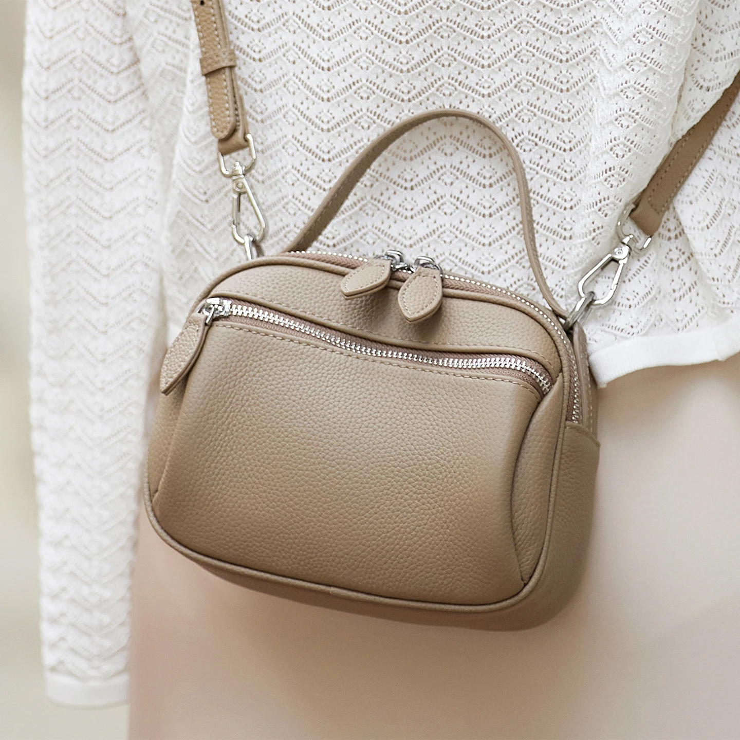 

Limited Solid Genuine Leather Single Shoulder Bag Real Skin Women Cossbody Bags Purses High End#SC2101