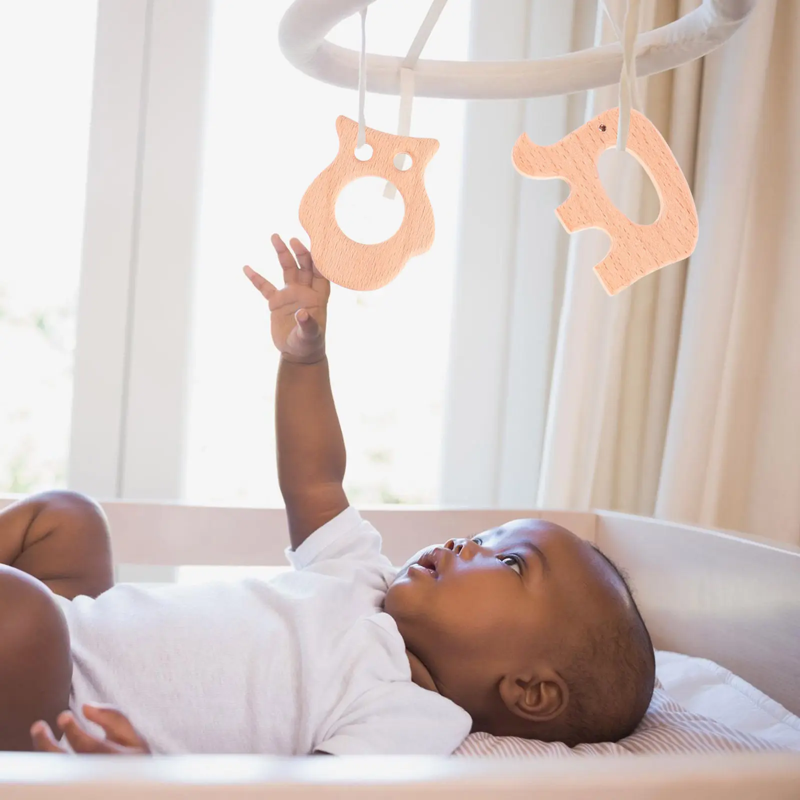 Lot de 4 jouets de dentition en bois pour bébés, adaptés au réfrigérateur, pour la santé des gencives et l'amélioration de la dentition