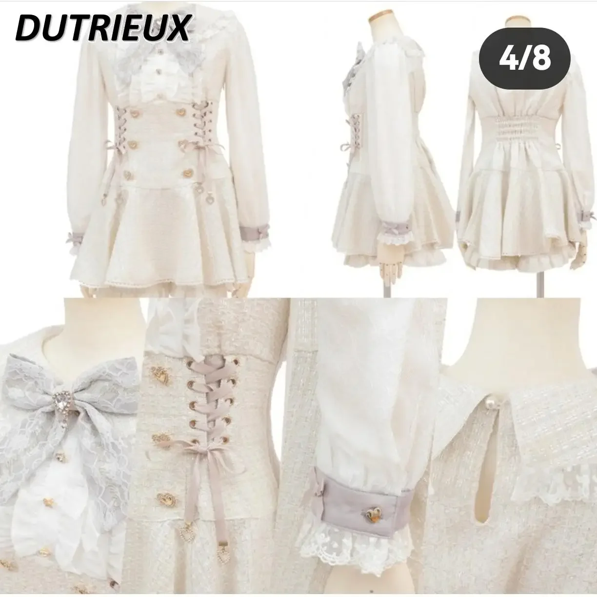 Autumn and Winter Japanese Mine Series Mass-produced Doll Collar Waist Long-sleeved Dress and Shorts Sweet Girls Two Piece Set