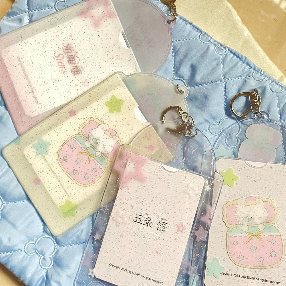 New Korean Idol Card Photo Sleeves Key Ring Photo Frame Photocards Protector Keychain Photo Pocket Pendant Goo Card Holder ins