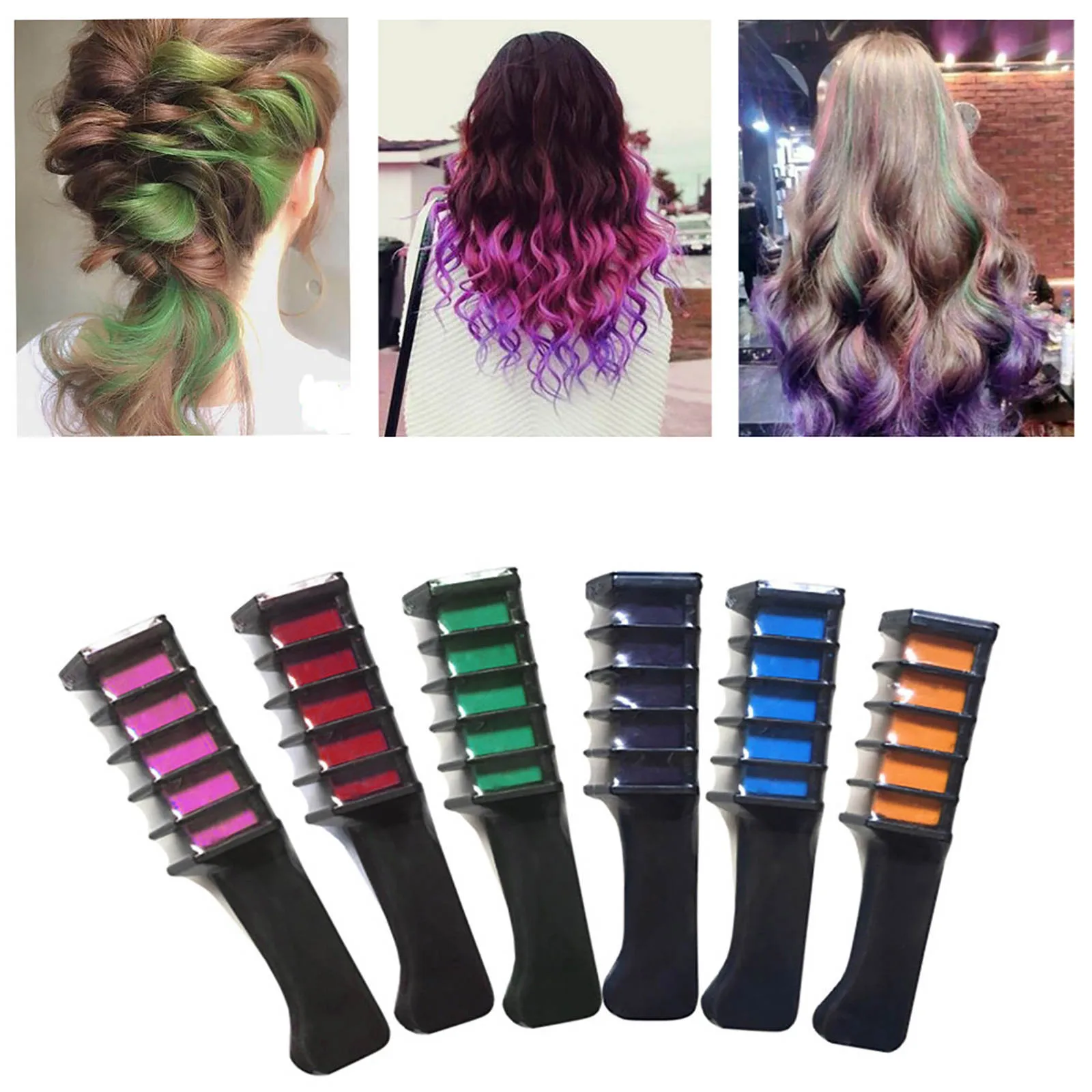 Disposable Hair Dyeing Comb Hair Dyeing Chalk 14 Colors Single Hair Dyeing Comb Party Dyeing Hair Painting Comb