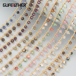 GUFEATHER C82, 보석 액세서리, REACH 통과, 니켈 프리, 18k 금 도금, 천연석, 보석 만들기, diy 체인 목걸이, 1 메터/몫