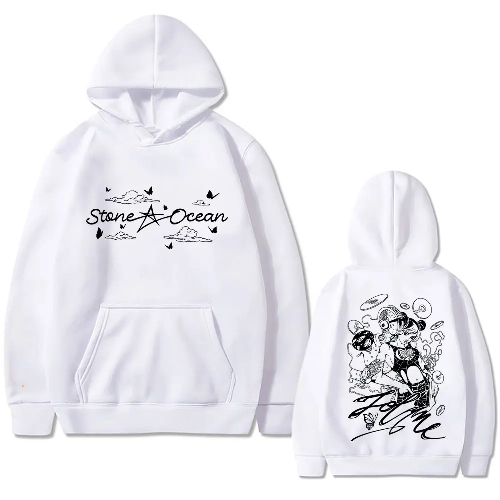 

Anime JoJo's Bizarre Adventure Stone Ocean Kujo Jolyne Graphic Hoodie Men Women Clothing Fleece Cotton Retro Sweatshirt Pullover