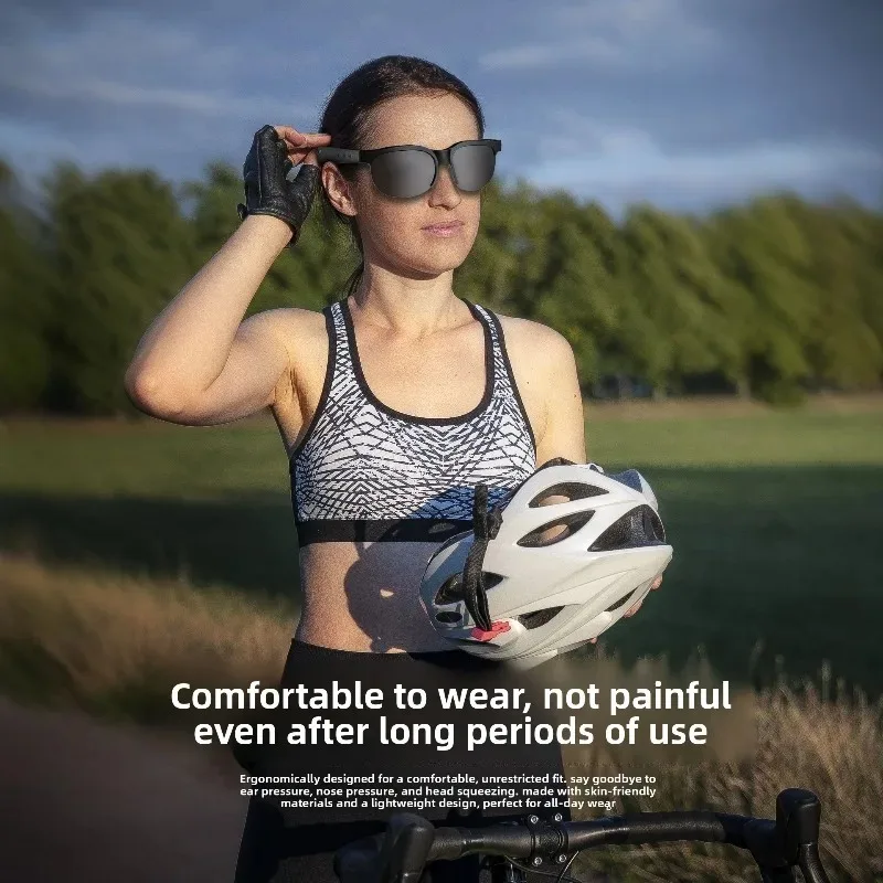 Smart Bluetooth Glasses TAC Polarized Sunglasses Wireless Music HandsFree Calls UV Protection AI Translation Blue Light Blocking view 2
