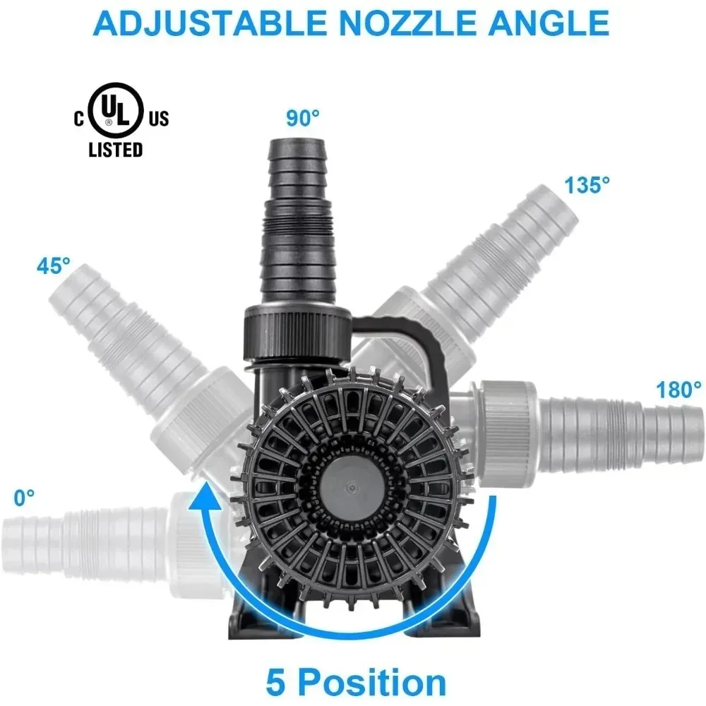 الأفضل - خارجي 1800 جيجا في الساعة - 100 وات 32.8 قدم، شلال مائي صغير في البركة ومضخة Kio Fish-s & Garden غاطسة IPX8: طويلة