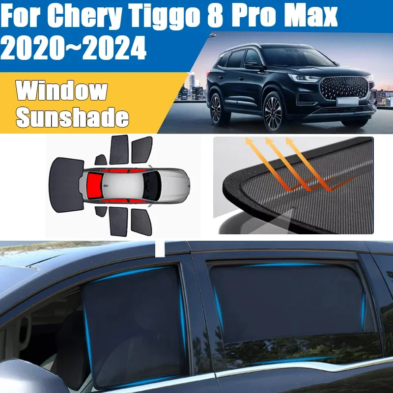 

Visor For Chery Tiggo 8 Pro Max 2020~2024 Car Mesh Sun Shade Heat Insulation Net Mesh UV Protection Shading Auto Accessories