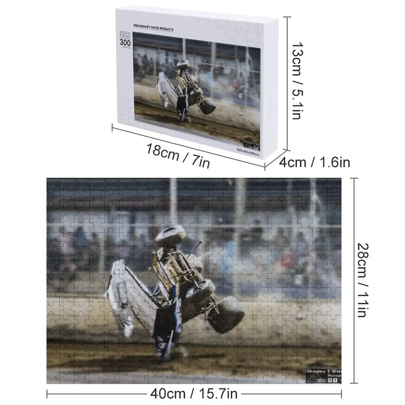 Sprintcar crash at over 100mph Jigsaw Puzzle Wood Name Photo Personalized Gifts Christmas Toys Puzzle