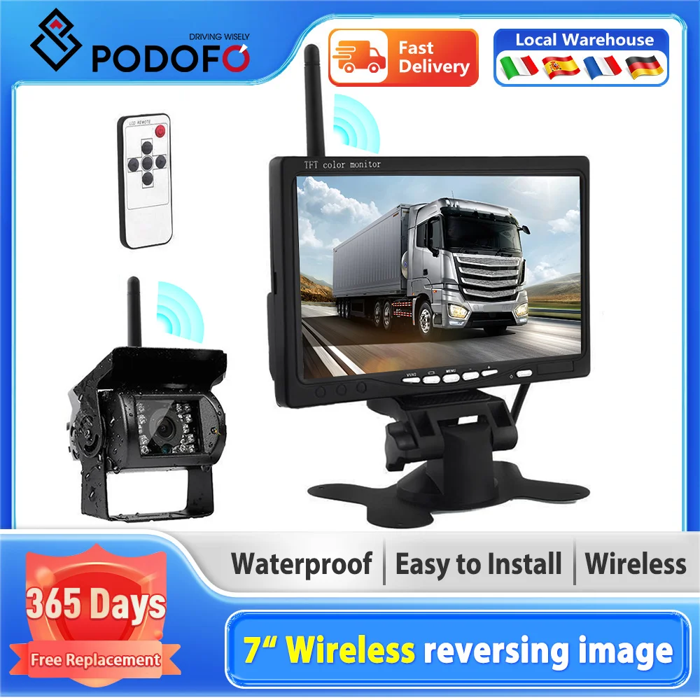 Podofo Wireless Vehicle Reverse Camera +7