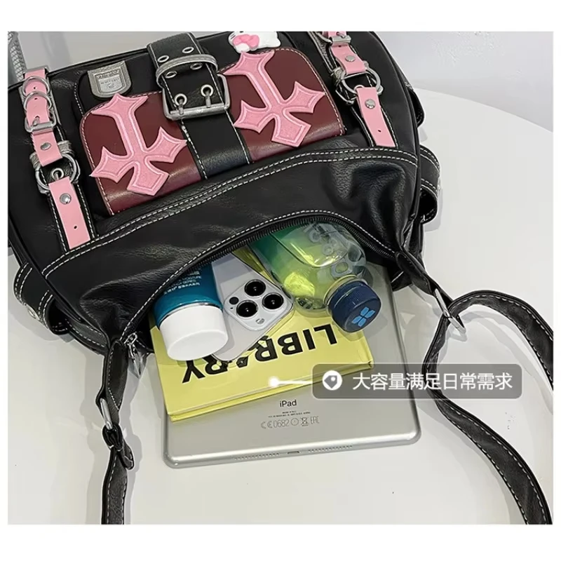 Sanrio Hello Kitty Gothic Punk Vintage Pink Cross Chains Crossbody
