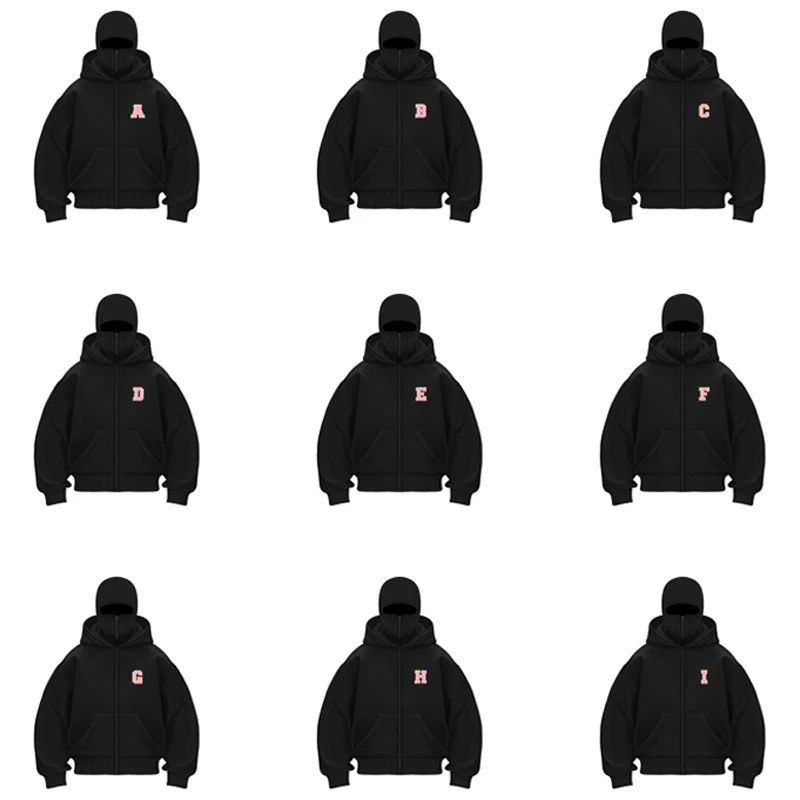 

Fleece Letter Zipper Double Hat Jacket Streetwear Harajuku Loose Punk Gothic Hoodie Men Women Aesthetics Long Sleeve Sweatshirt