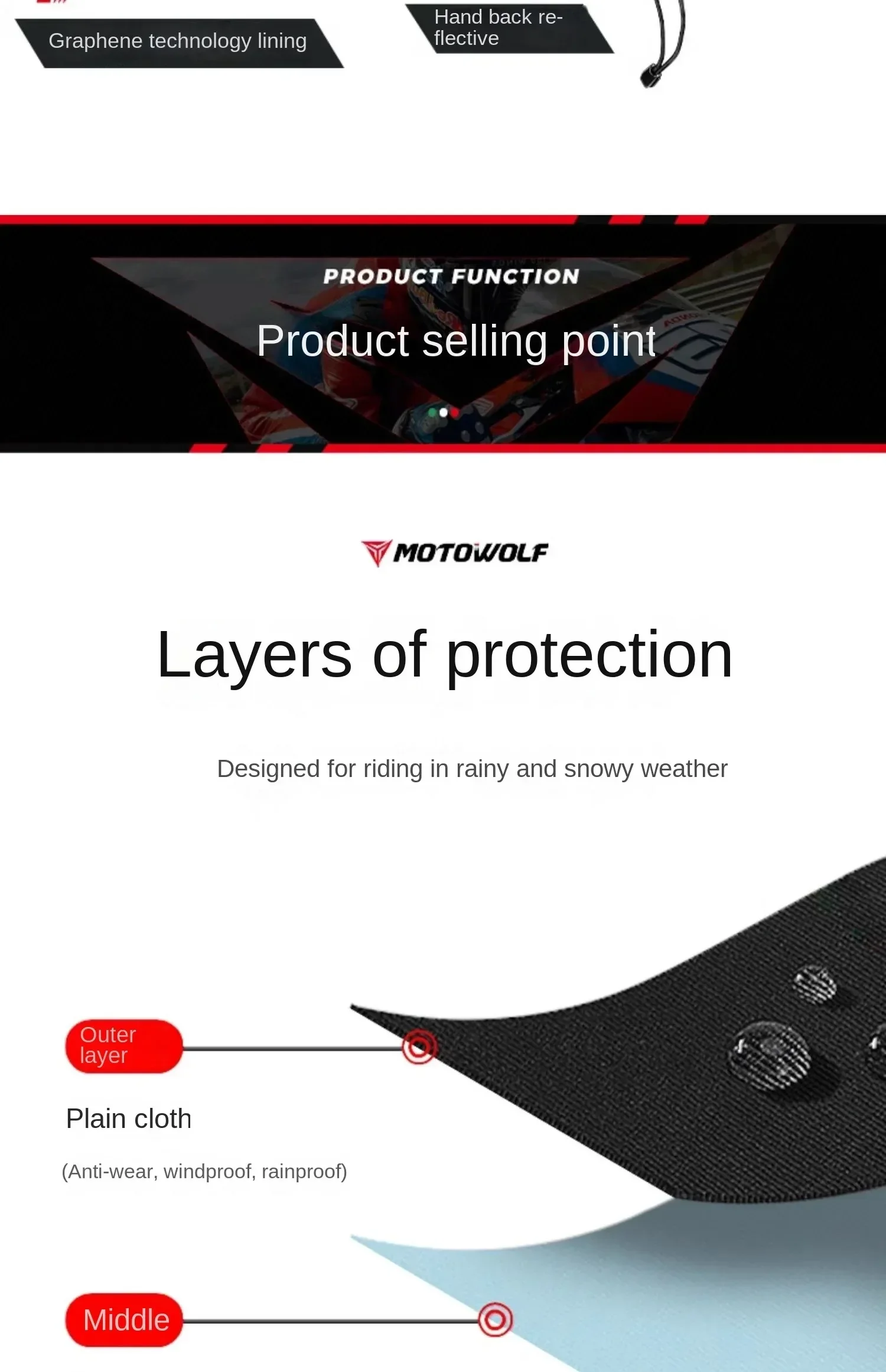 Herbst Winter Motorrad Reiten Handschuhe Wasserdichte Regenschutz Winddicht Warme Motorradfahrer Racing Fahrer Zubehör Männer Frauen – Detail 8