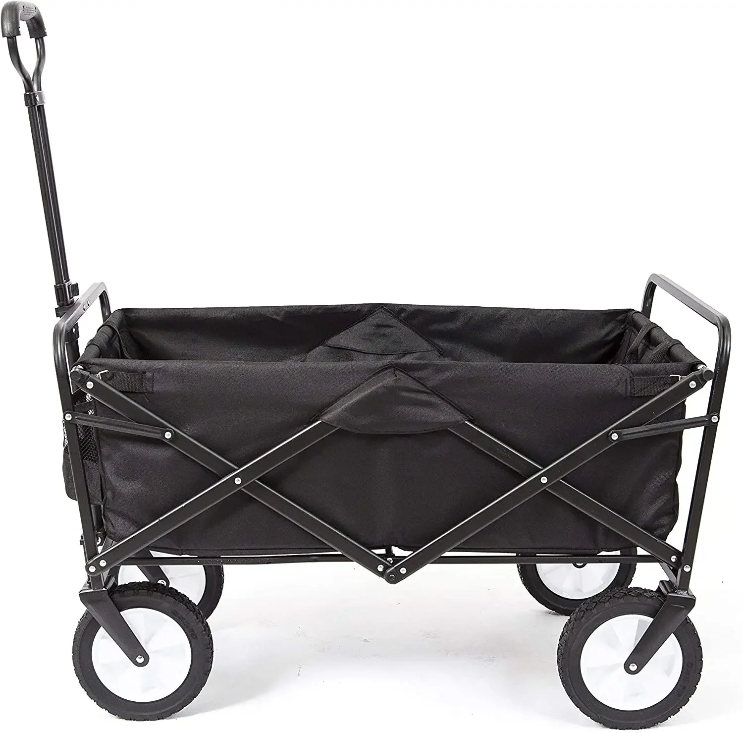 All Terrain Wide Wheel Utility Collapsible Garden Cart Beach Folding Wagon With Sturdy Oxford Fabric