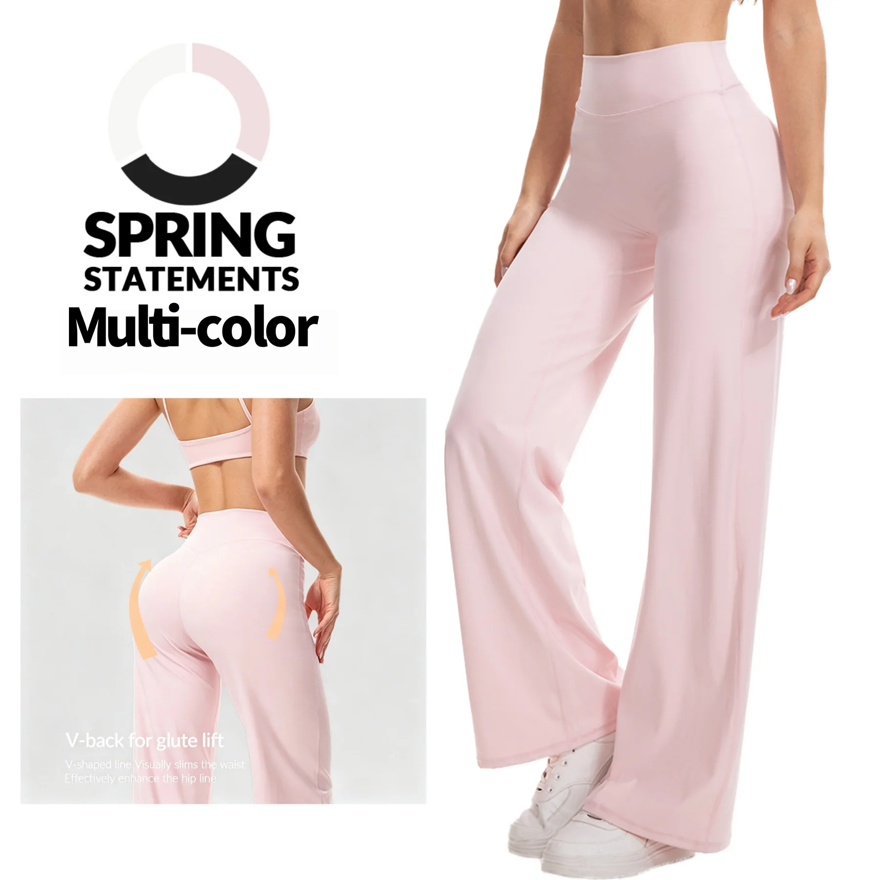 Leggings de yoga de cintura alta sin costuras, sin efecto camel toe, de nailon suave y elastano, pantalones acampanados adelgazantes para gimnasio, viajes y ropa de calle.