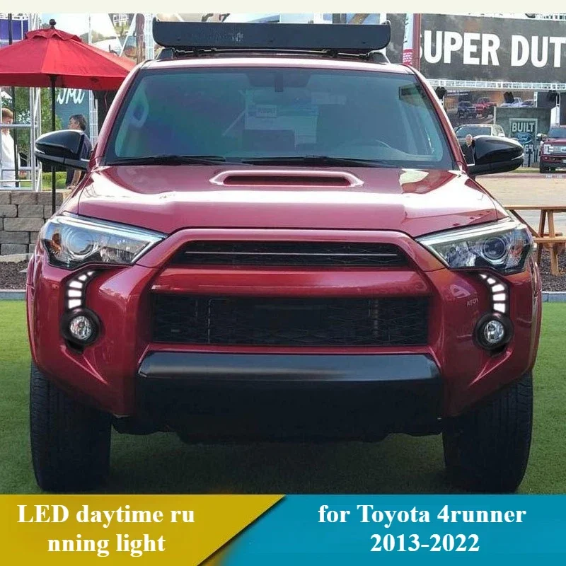 Car LED Daytime Running Light White DRL Yellow Dynamic Turn Signal Front Bumper Fog Lamp Modified For Toyota 4Runner 2013-2022 detail image 3