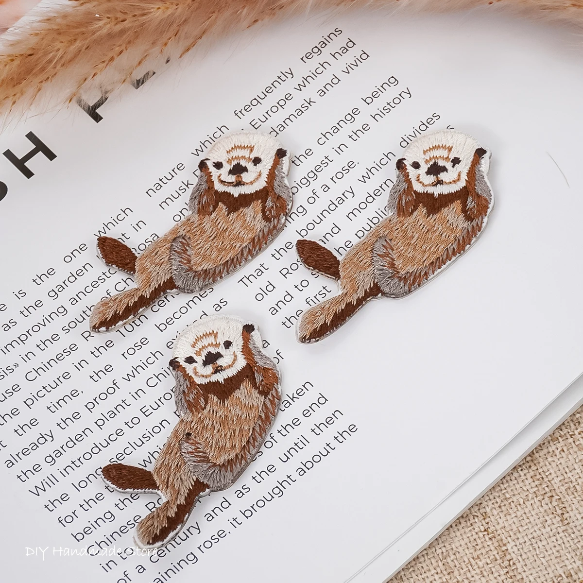 Otter Iron on Patches for Clothing Animal of The Breach Embroidery Applique DIY Hat Coat Dress Pants Accessories Cloth Sticker