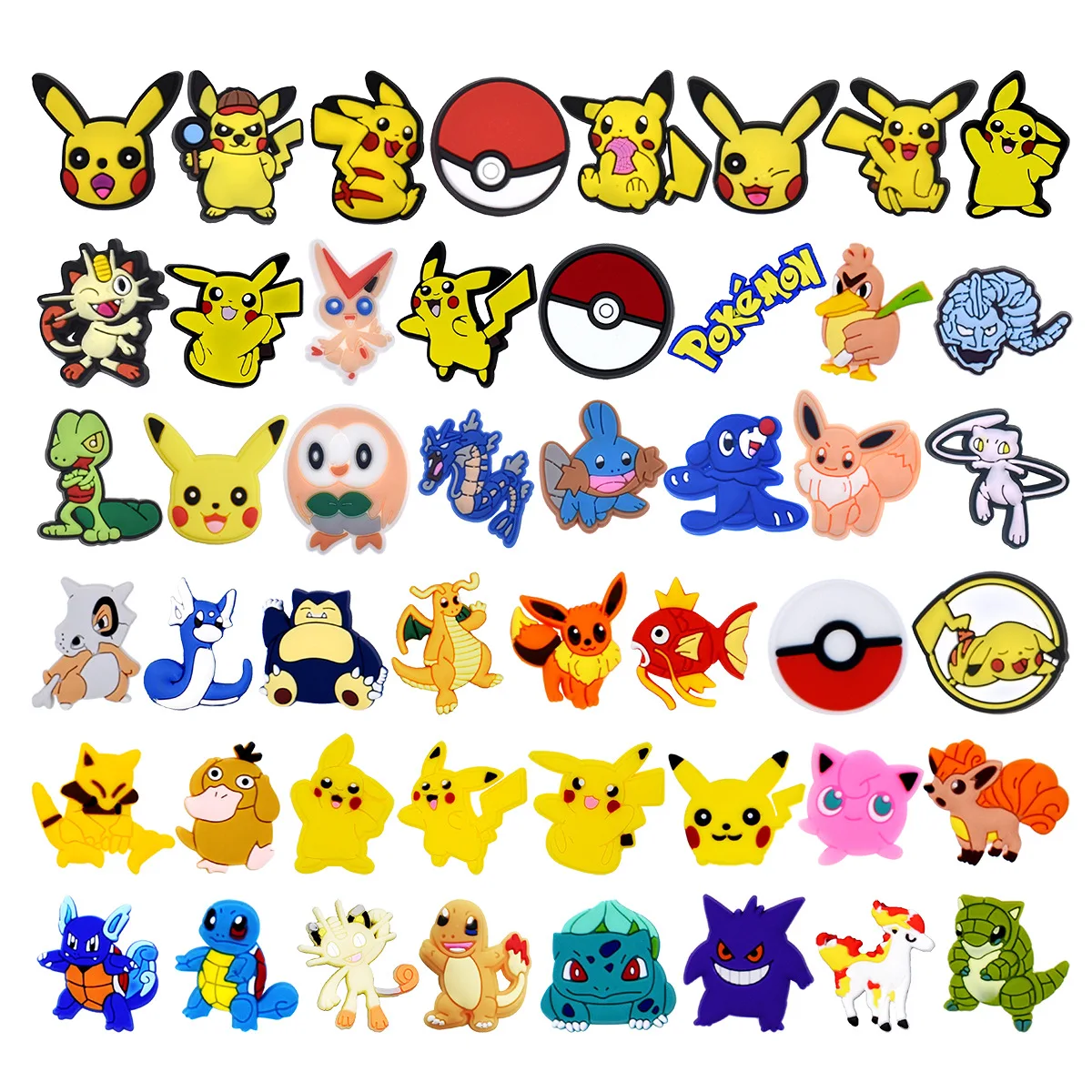 1/25/48Pcs Cute Cartoon Monster Soft PVC Shoe Charms For Slides Sandals Soft Rubber Clog Accessories Custom DIY Decoration Gift