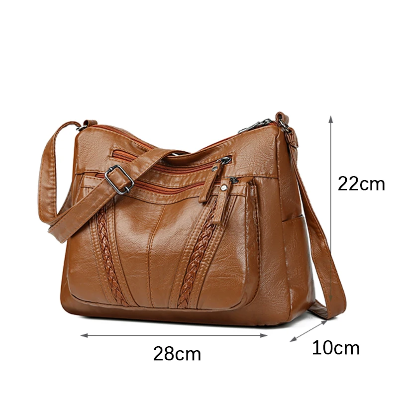 Bolsa de Ombro de Grande Capacidade para Mulheres e Meninas, Bolsa Crossbody Retro, Sacos de Compras, Multi Bolso, Alta Qualidade, Novo