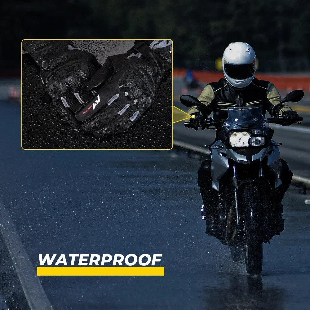 Guantes calefactados para motocicleta, manoplas térmicas con pantalla táctil, resistentes al agua, para esquí y moto de nieve