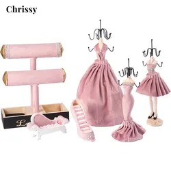 Jewelry Displays Stand, Model Dress High-Heeled Shoes Earring Necklace Ring Jewelry Holder Stand Display for Jewelry Organizatio