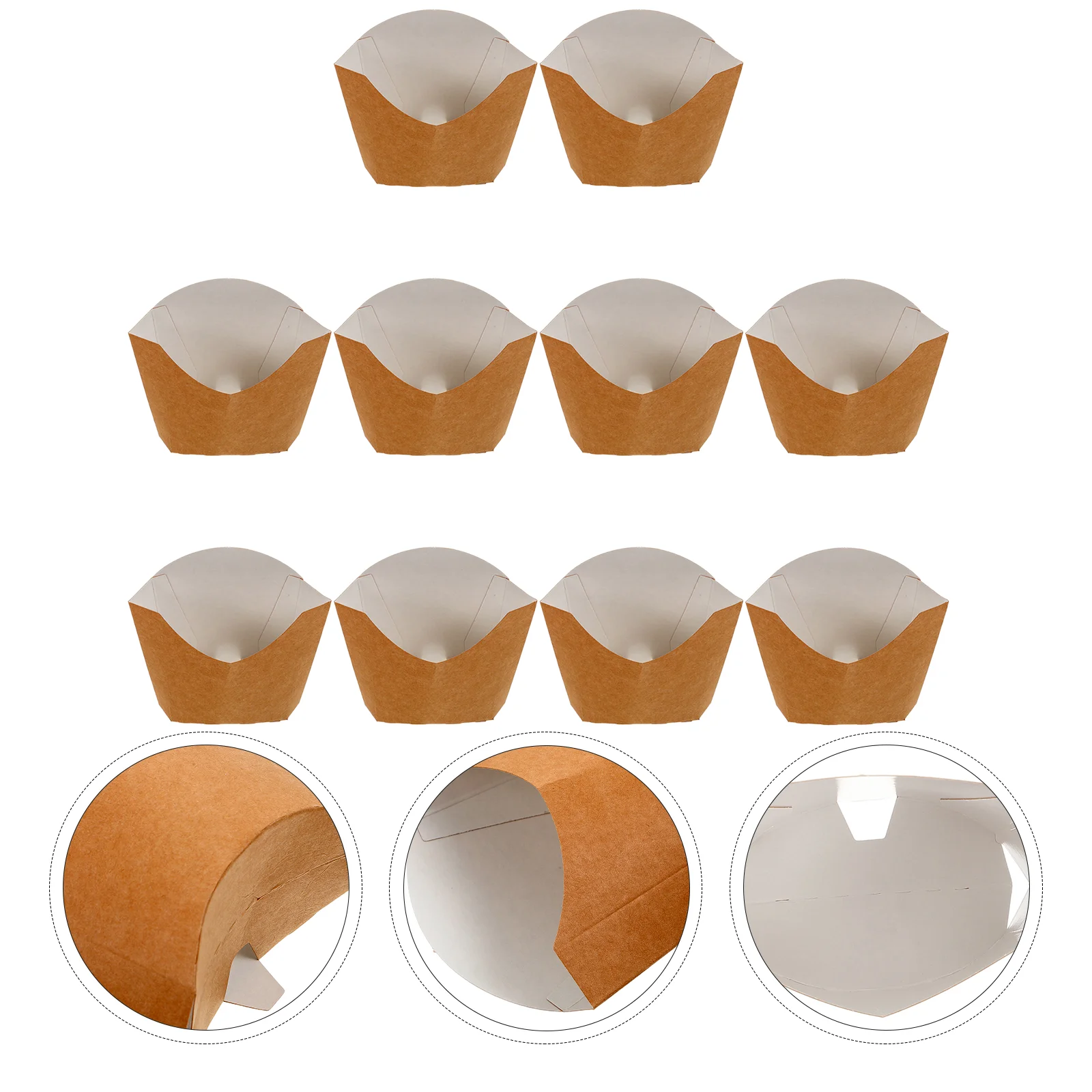 

100 Pcs French Fries Box Paper Boxes Fried Packing Kraft Snack Holder Chips Wrapping Take-out Snacks