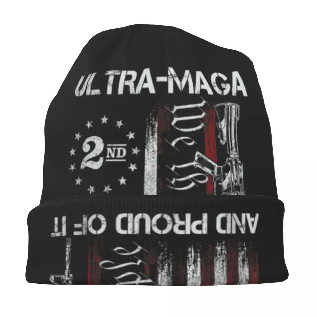 Trump Ultra Maga 2nd And Proud Of It Bonnet Hat Knit Hat Cool Outdoor Skullies Beanies Hat Unisex Warm Head Wrap Caps