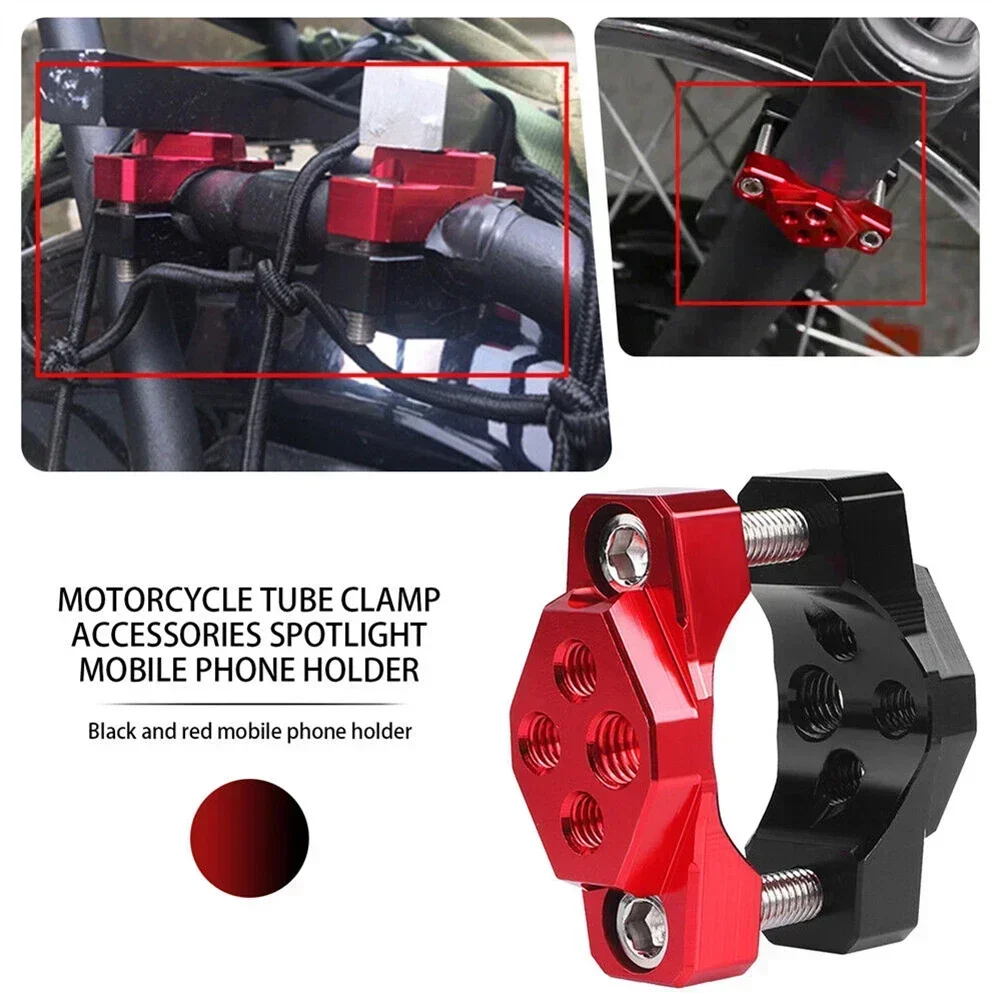 Motorcycle Headlight Spot Light Turn Signals Holder Mounts Bracket 17-32mm Front Shock Absorber Installation Fork Clamp Red