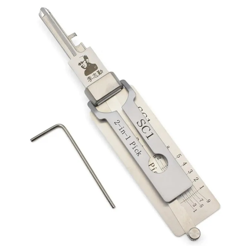 Lishi SC1 2-in-1 Schlosserwerkzeug Lockpick & Decoder Flachfräsen für Schlage Haustür-Zivilschlösser – Detail 4